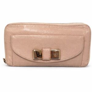 Chloé  Bow Zip Leather Long Wallet